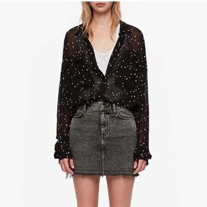 All Saints Amari Star Shirt - Sheer Button Down
